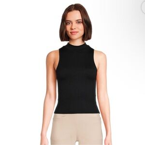 Madden NYC Juniors Black Sleeveless Mock Neck Top (L)
